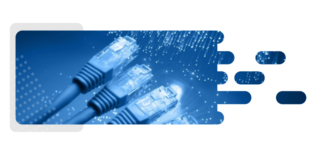 Telephone cables against a blue background